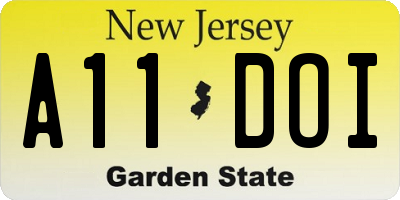 NJ license plate A11DOI