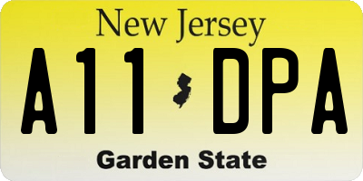 NJ license plate A11DPA