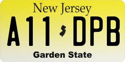 NJ license plate A11DPB