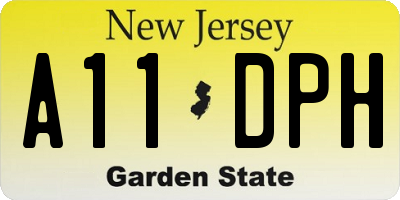 NJ license plate A11DPH