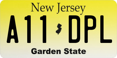 NJ license plate A11DPL