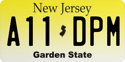 NJ license plate A11DPM