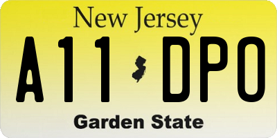 NJ license plate A11DPO