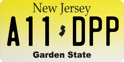 NJ license plate A11DPP