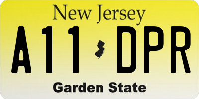 NJ license plate A11DPR
