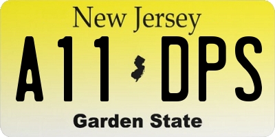 NJ license plate A11DPS
