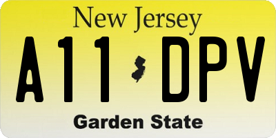 NJ license plate A11DPV