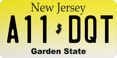 NJ license plate A11DQT