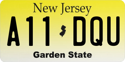 NJ license plate A11DQU