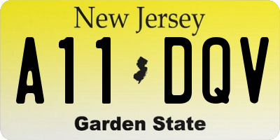 NJ license plate A11DQV