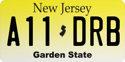 NJ license plate A11DRB