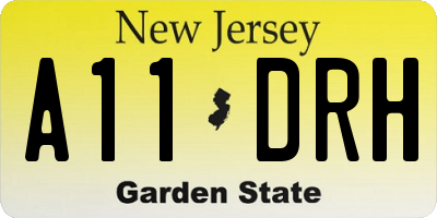 NJ license plate A11DRH