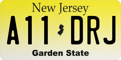 NJ license plate A11DRJ