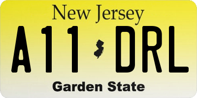 NJ license plate A11DRL