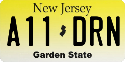 NJ license plate A11DRN