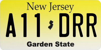 NJ license plate A11DRR
