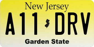NJ license plate A11DRV
