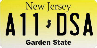 NJ license plate A11DSA