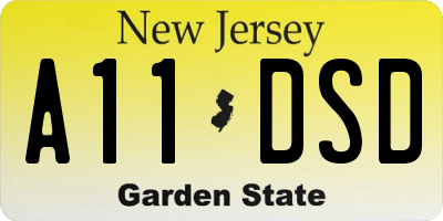 NJ license plate A11DSD