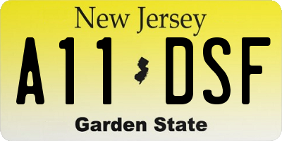 NJ license plate A11DSF