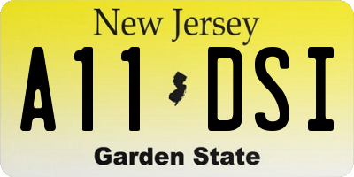 NJ license plate A11DSI
