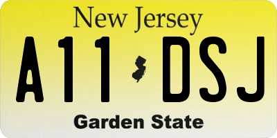 NJ license plate A11DSJ
