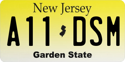 NJ license plate A11DSM