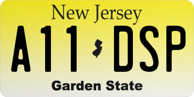 NJ license plate A11DSP