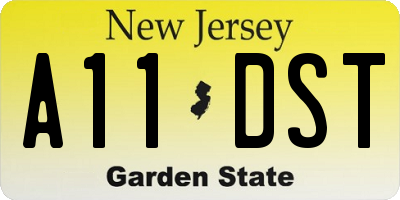 NJ license plate A11DST