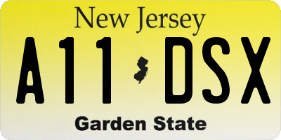 NJ license plate A11DSX