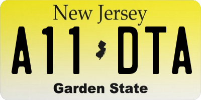 NJ license plate A11DTA