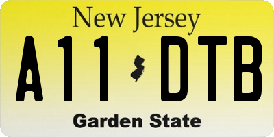 NJ license plate A11DTB