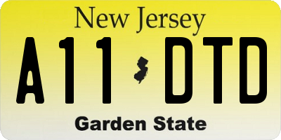 NJ license plate A11DTD