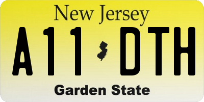 NJ license plate A11DTH