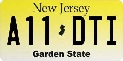 NJ license plate A11DTI