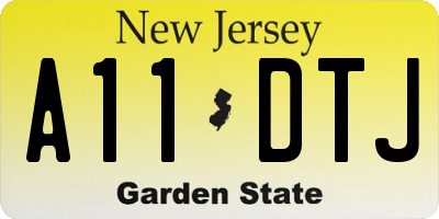 NJ license plate A11DTJ