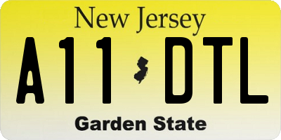 NJ license plate A11DTL