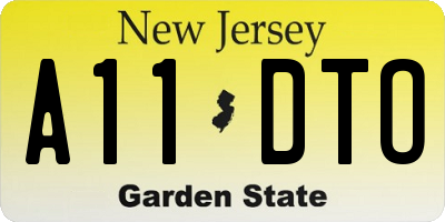 NJ license plate A11DTO