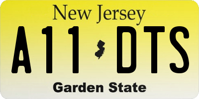 NJ license plate A11DTS