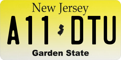 NJ license plate A11DTU