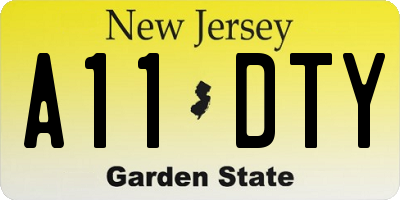 NJ license plate A11DTY