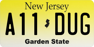 NJ license plate A11DUG