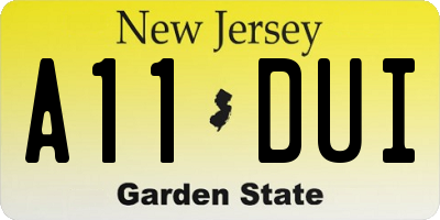 NJ license plate A11DUI
