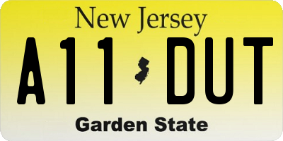 NJ license plate A11DUT