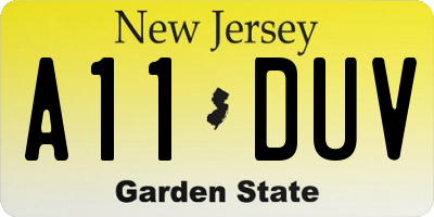 NJ license plate A11DUV