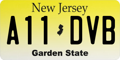 NJ license plate A11DVB