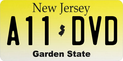 NJ license plate A11DVD