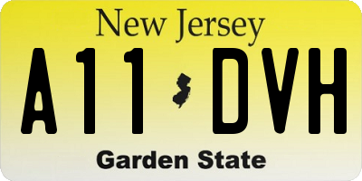 NJ license plate A11DVH