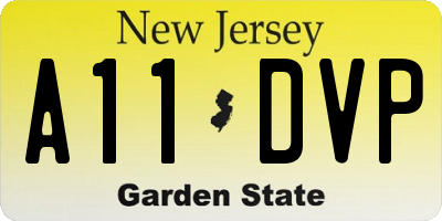 NJ license plate A11DVP