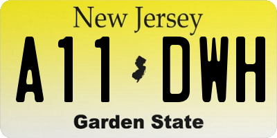 NJ license plate A11DWH